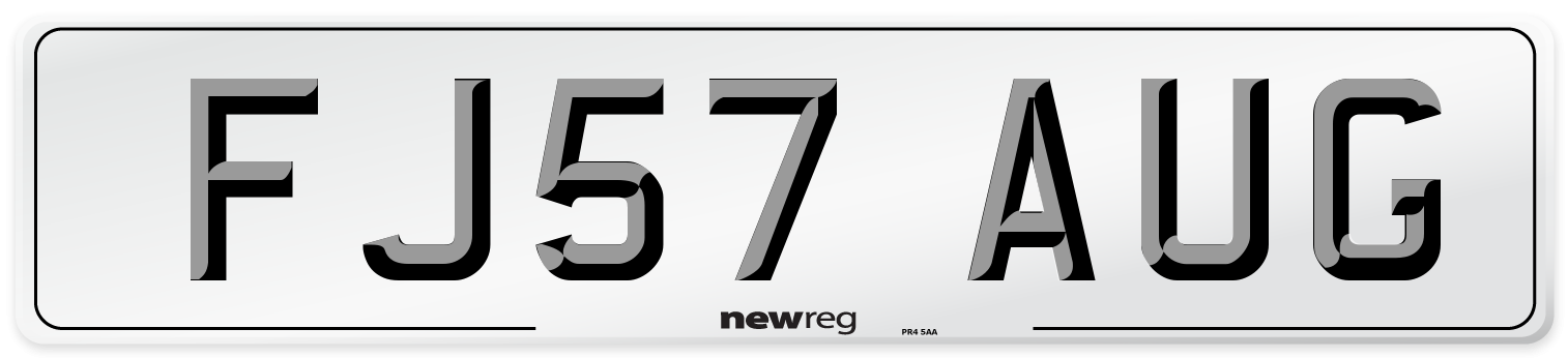 FJ57 AUG Number Plate from New Reg